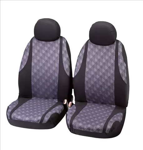 Set huse scaune fata culoare negru - gri Jaquard